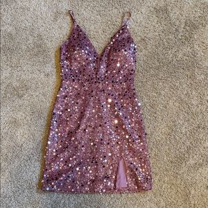 Glamorous Sequin Mini Dress in Purple